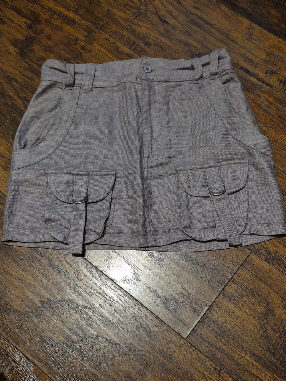 Fashion Nova Taupe Utility Mini Skirt